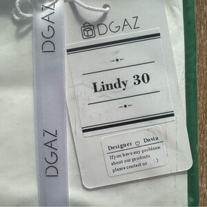 DGAZ Lindy 30 Custom satin purse organizer or pillow insert, green, NWT